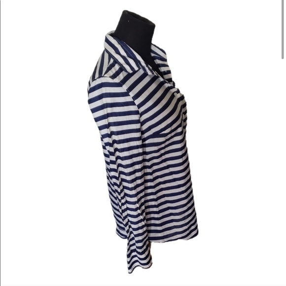 J. CREW Blue White Striped BOY Button Down Shirt size 0 - Picture 4 of 16